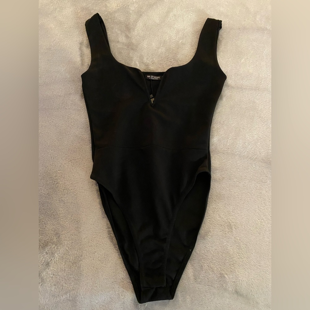 Black Scoop Neck Bodysuit